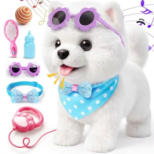 Interactive walking plush dog - interactive,