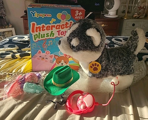 Interactive plush dog - interactive, toy